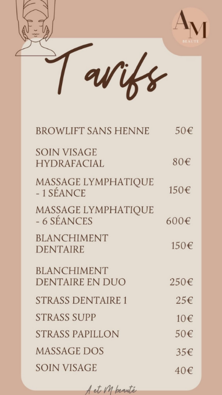 Tarifs A&M Beauté